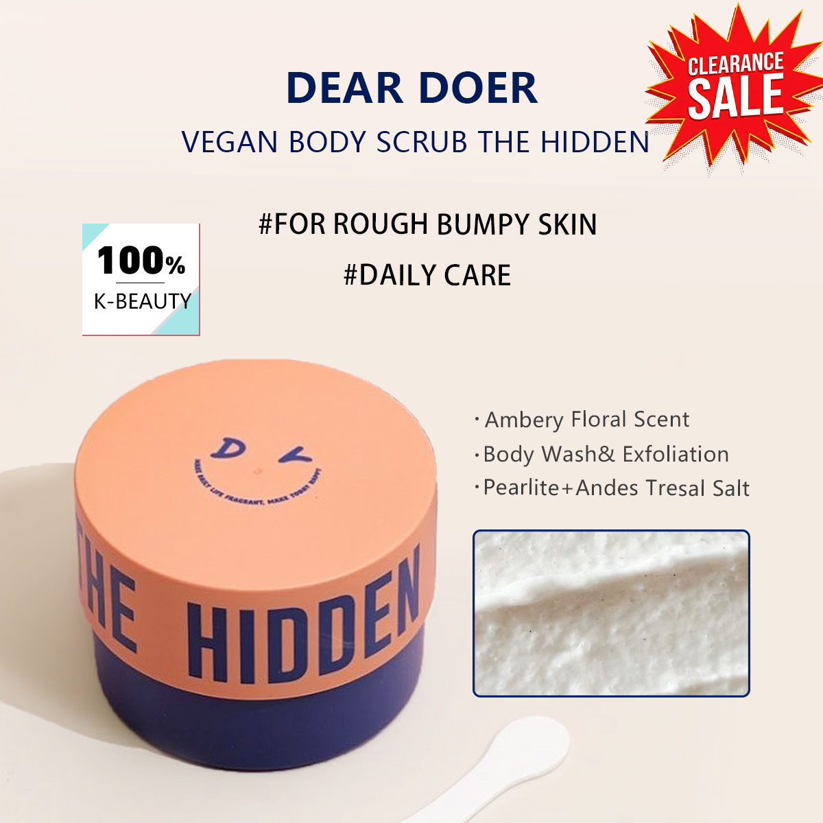 Beauty Makeup Korean - [Wyprzedaż] DearDoer Vegan Body Scrub The