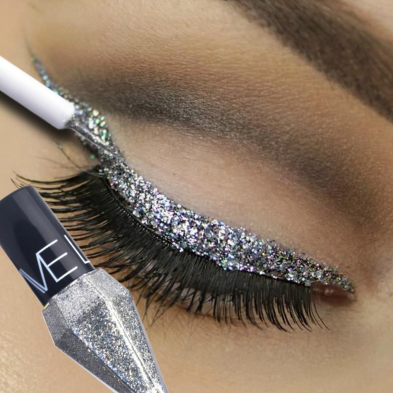 Beauty Makeup Korean - Perłowy brokatowy diamentowy eyeliner w płynie